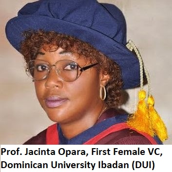 Prof Jacinta Opara VC of Dominican University Ibadan wearing a blue hat and glasses