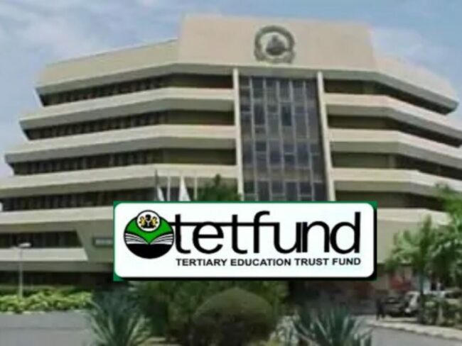 a building with tetfund logo in Abuja