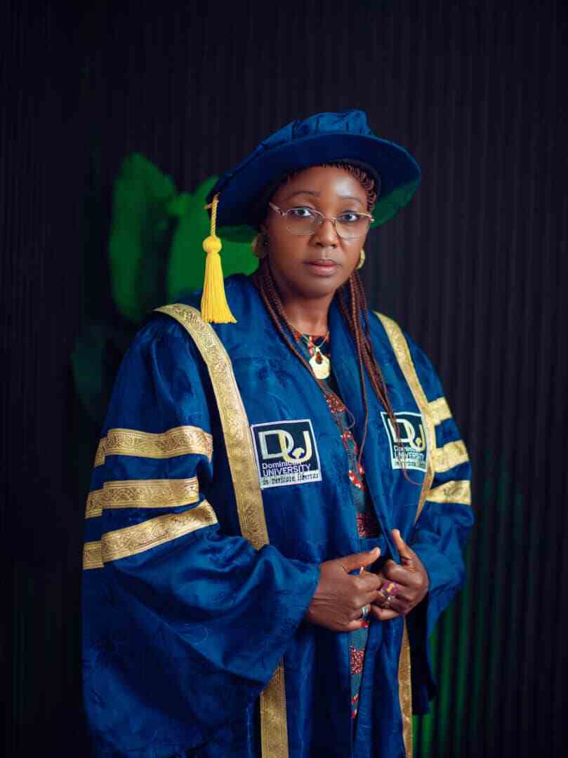 jacinta opara of dominican university in academic gown