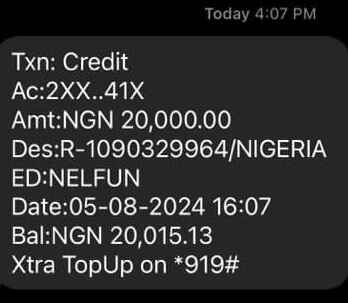 evidence of monthly allowance payment from NELFUND