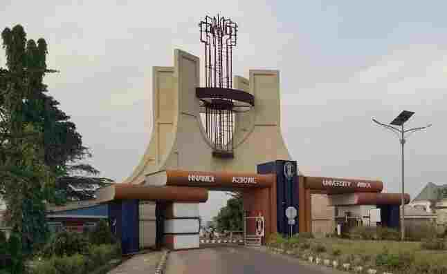 The main entrance gate of Nnamdi Azikiwe University Awka (UNIZIK)