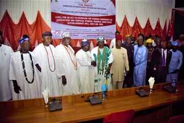 Aragbiji of Iragbiji, Oba Abdur-Rasheed Ayotunde Olabomi Odundun IV, at the public hearing in Abuja on the establishment of Federal University of Agriculture and Development Studies