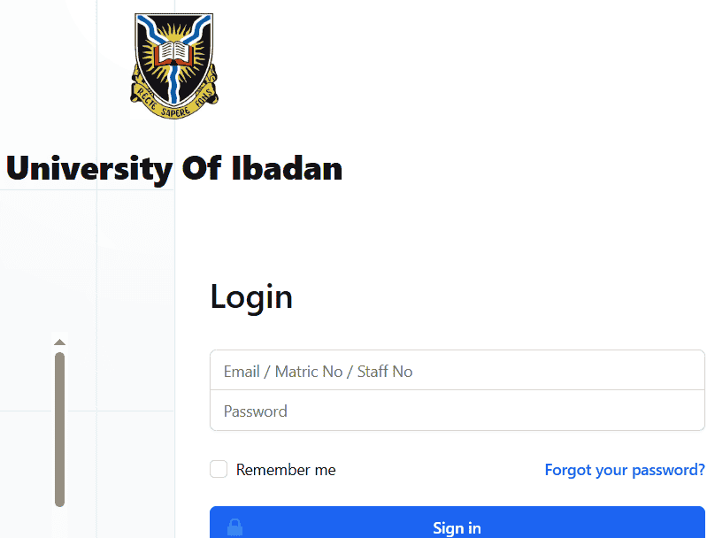 screenshot from University of Ibadan Hostel Payment Portal
