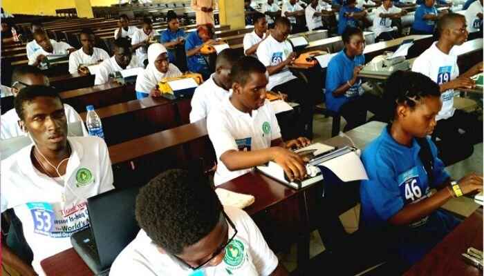 visually impaired candidates writing exams in Nigeria
