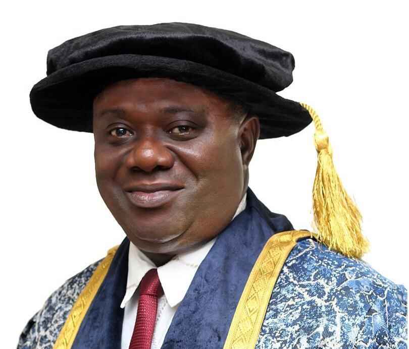 photo shows Professor Uduma Oji Uduma in an academic gown