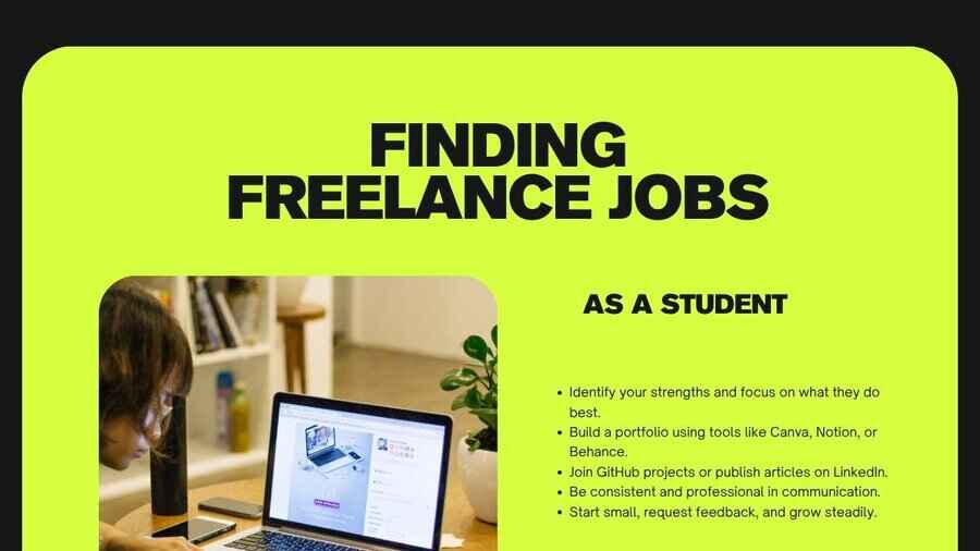 design to show freelance jobs for undergraduate students