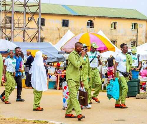 photo shows members of national youth service corps arriving a NYSC orientation camp